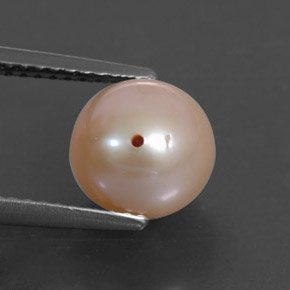 Pérola rosa natural 3,63ct, esfera / bola, opaco