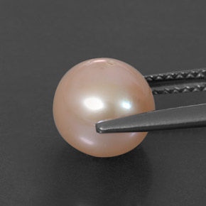 Pérola rosa natural 3,63ct, esfera / bola, opaco