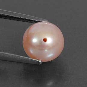 Pérola rosa natural 3,30ct, esfera / bola, opaco