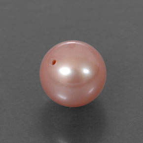 Pérola rosa natural 3,39ct, esfera / bola, opaco