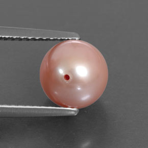 Pérola rosa natural 3,39ct, esfera / bola, opaco