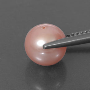 Pérola rosa natural 3,39ct, esfera / bola, opaco