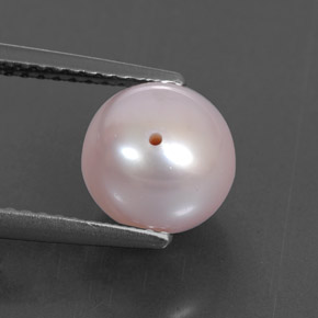 Pérola rosa natural 3,60ct, esfera / bola, opaco
