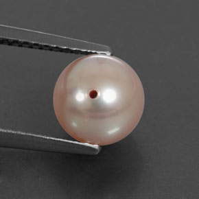 Pérola rosa natural 2,87ct, esfera / bola, opaco