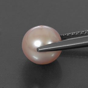 Pérola rosa natural 2,87ct, esfera / bola, opaco