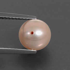 Pérola rosa natural 3,25ct, esfera / bola, opaco