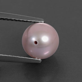 Pérola cinza natural 3,14ct, esfera / bola, opaco