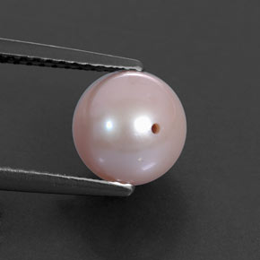 Pérola rosa natural 3,01ct, esfera / bola, opaco