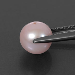 Pérola rosa natural 3,01ct, esfera / bola, opaco