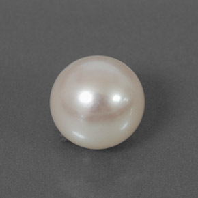 Pérola branco natural 3,98ct, esfera / bola, opaco