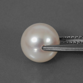 Pérola branco natural 3,98ct, esfera / bola, opaco
