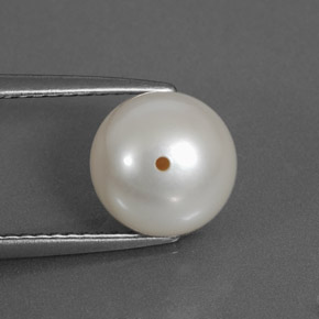 Pérola branco natural 3,71ct, esfera / bola, opaco