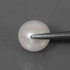 Pérola branco natural 3,71ct, esfera / bola, opaco