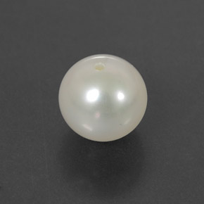 Pérola branco natural 3,64ct, esfera / bola, opaco