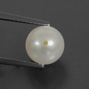Pérola branco natural 3,64ct, esfera / bola, opaco