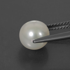 Pérola branco natural 3,64ct, esfera / bola, opaco