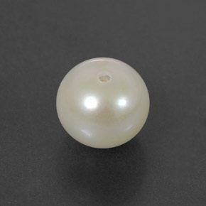 Pérola branco natural 3,85ct, esfera / bola, opaco