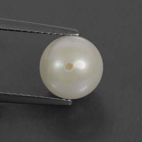 Pérola branco natural 3,85ct, esfera / bola, opaco