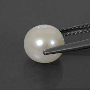 Pérola branco natural 3,85ct, esfera / bola, opaco