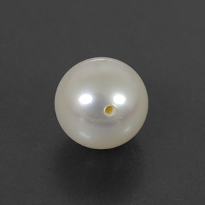 Pérola branco natural 3,93ct, esfera / bola, opaco