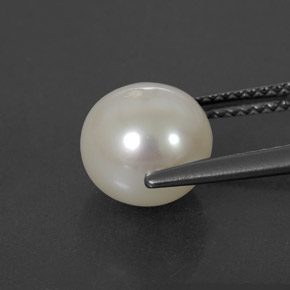 Pérola branco natural 3,93ct, esfera / bola, opaco