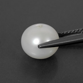 Pérola branco natural 3,94ct, esfera / bola, opaco