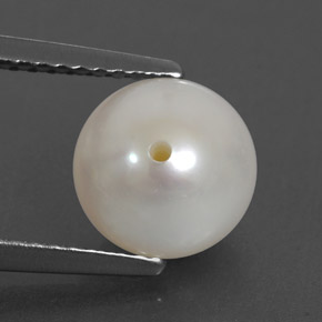 Pérola branco natural 3,36ct, esfera / bola, opaco