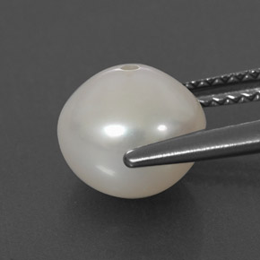Pérola branco natural 3,36ct, esfera / bola, opaco