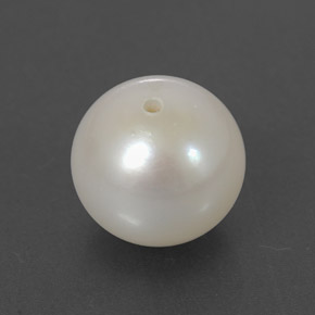 Pérola branco natural 3,49ct, esfera / bola, opaco