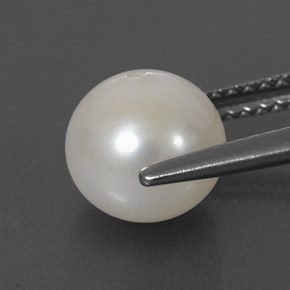 Pérola branco natural 3,49ct, esfera / bola, opaco