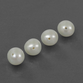 Pedras preciosas de pérola branco natural de  ct, esfera / bola, opaco