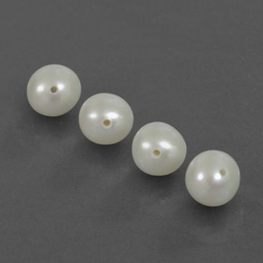 Pedras preciosas de pérola branco natural de  ct, esfera / bola, opaco