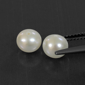 Pedras preciosas de pérola branco natural de  ct, esfera / bola, opaco