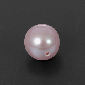 Pérola rosa natural 2,67ct, esfera / bola, opaco