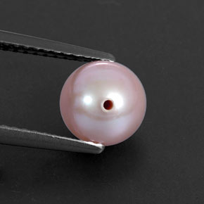 Pérola rosa natural 2,67ct, esfera / bola, opaco