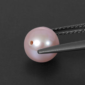 Pérola rosa natural 2,67ct, esfera / bola, opaco