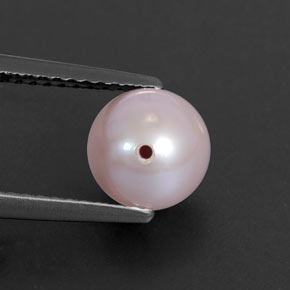 Pérola rosa natural 2,61ct, esfera / bola, opaco