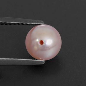 Pérola rosa natural 2,48ct, esfera / bola, opaco