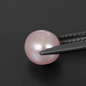 Pérola rosa natural 2,48ct, esfera / bola, opaco