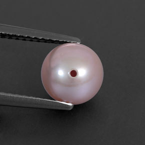 Pérola rosa natural 2,78ct, esfera / bola, opaco