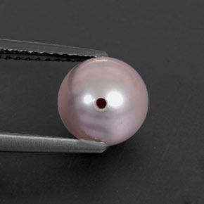 Pérola rosa natural 2,85ct, esfera / bola, opaco