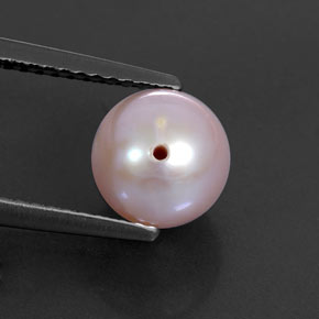 Pérola rosa natural 2,91ct, esfera / bola, opaco