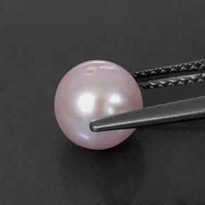 Pérola rosa natural 2,91ct, esfera / bola, opaco