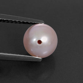 Pérola rosa natural 2,58ct, esfera / bola, opaco