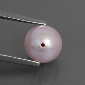 Pérola rosa natural 2,89ct, esfera / bola, opaco