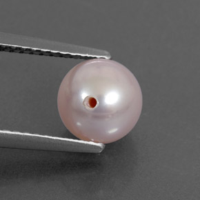 Pérola rosa natural 2,57ct, esfera / bola, opaco
