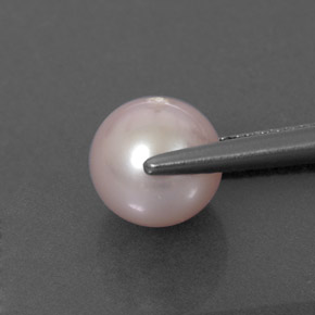 Pérola rosa natural 2,57ct, esfera / bola, opaco