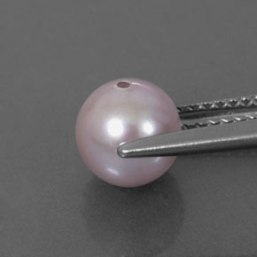 Pérola rosa natural 2,38ct, esfera / bola, opaco