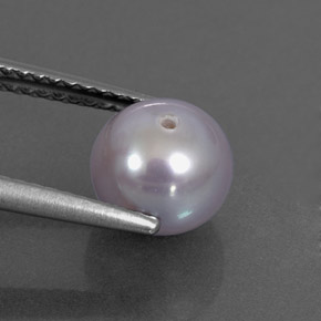 Pérola cinza natural 2,87ct, esfera / bola, opaco