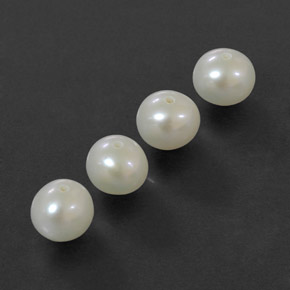 Pedras preciosas de pérola branco natural de  ct, esfera / bola, opaco